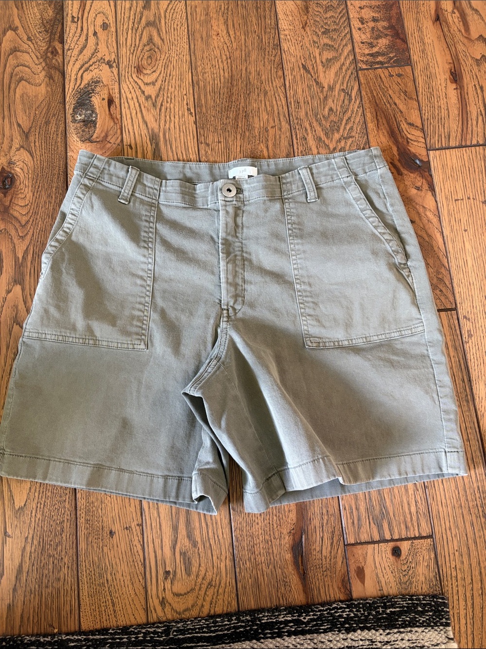 J. Jill Olive Utility Shorts with Metal Button